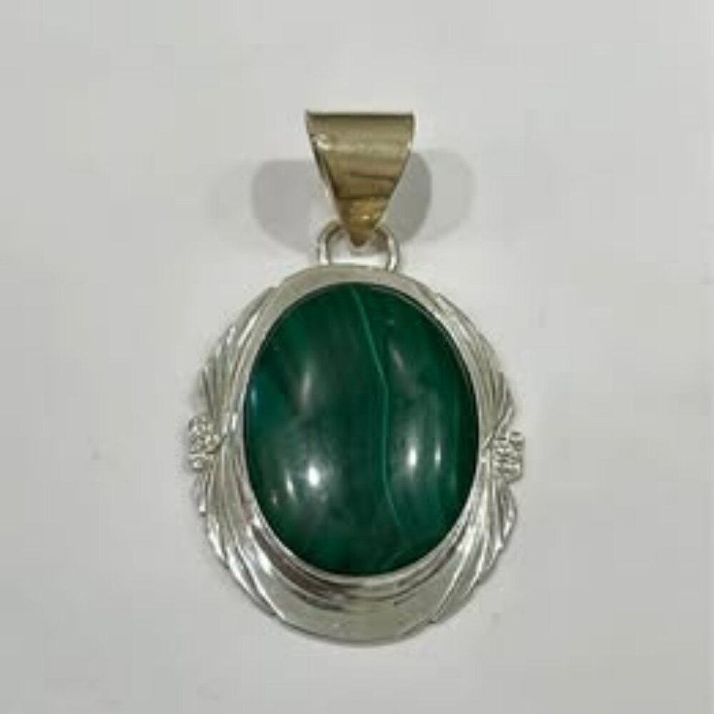 Sterling Silver Malachite Pendant